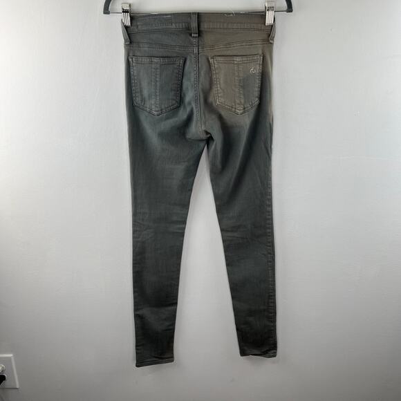 Rag & Bone The Skinny Distressed Sage Jeans Gray Cotton Blend Size 25 FLAW - Picture 6 of 10